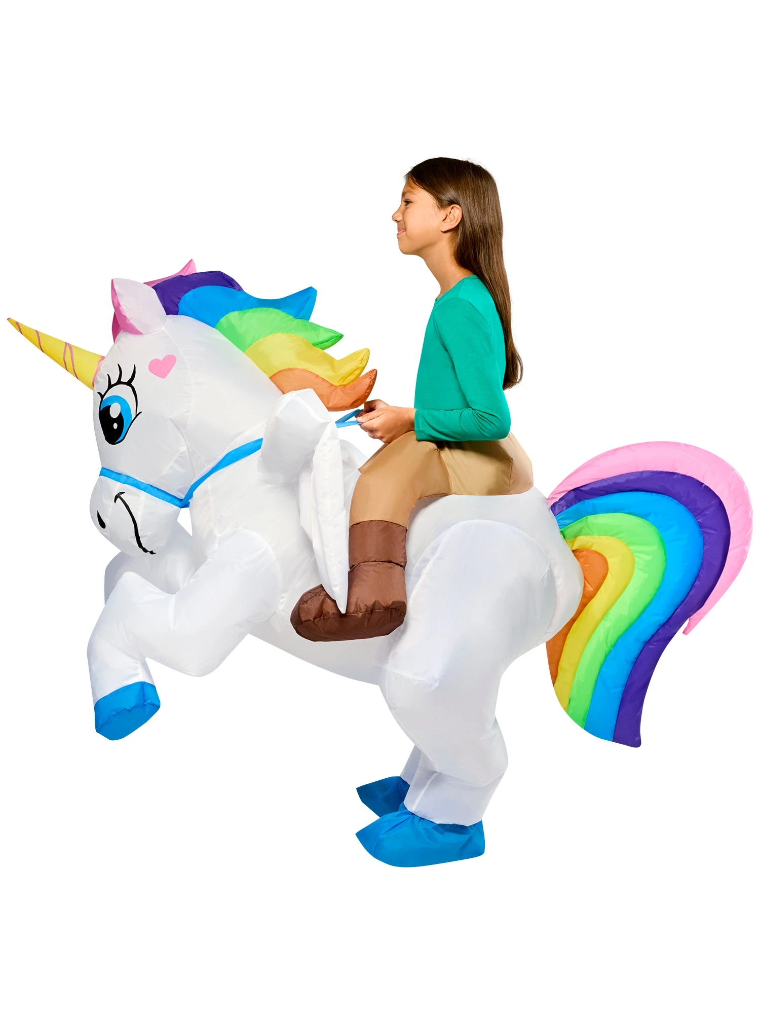 Kids' Ride On Unicorn Light Up Inflatable Costume 2 Kids' Ride On Unicorn Light Up Inflatable Costume - Image 2