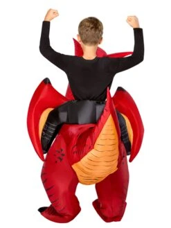 Kids' Ride On Red Dragon Light Up Inflatable Costume -Costume Supercenter Store 1001812 3