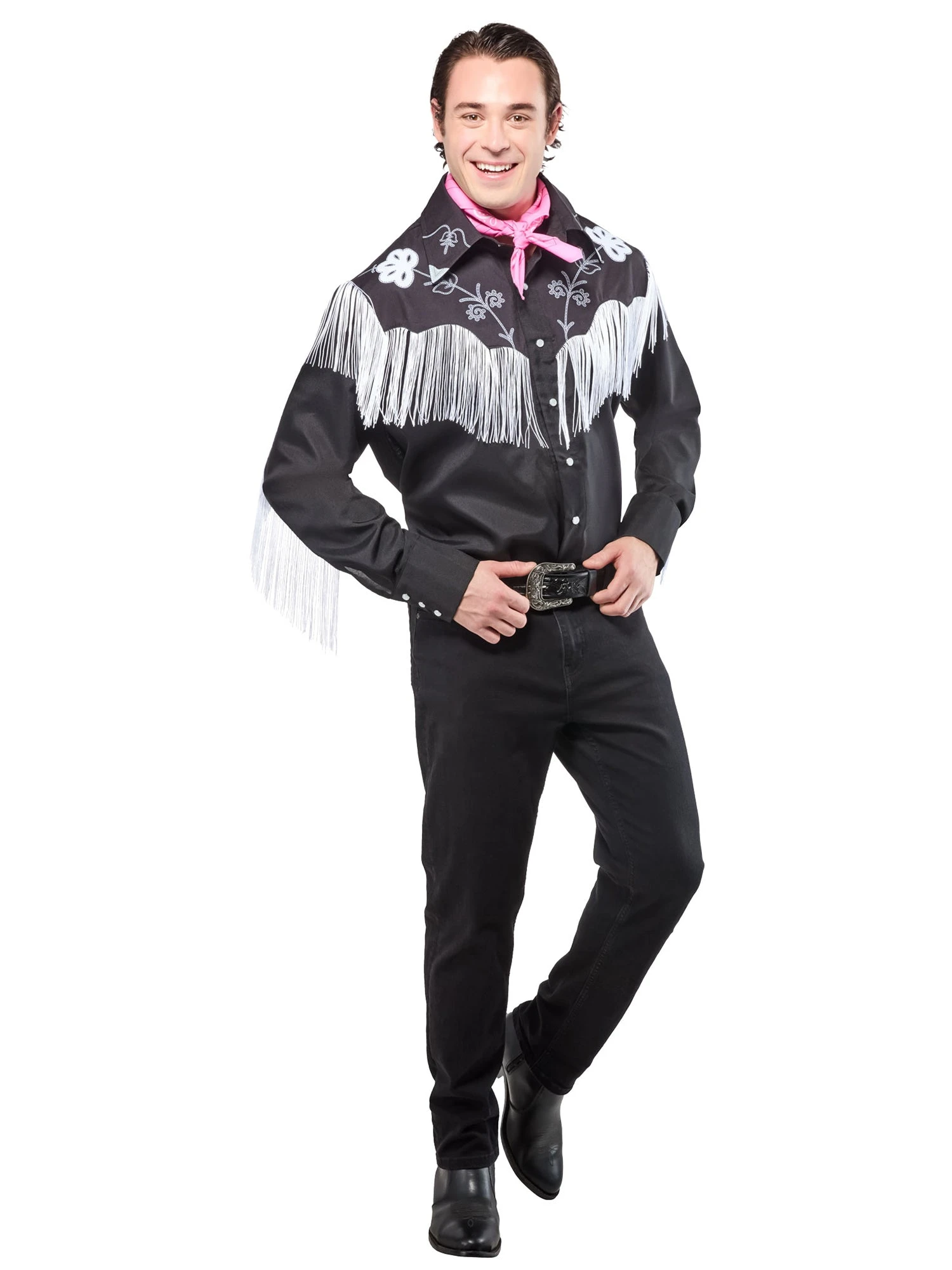 Men's Barbie Movie Western Ken Costume Top And Scarf 1 Men's Barbie Movie Western Ken Costume Top And Scarf