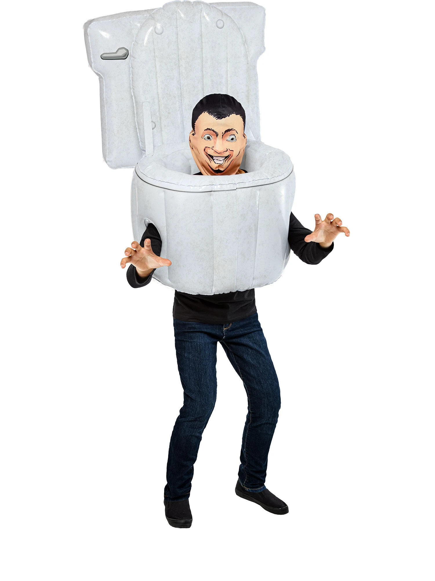 Boys' Skibidi Toilet Blow Up Costume With Mask 1 Boys' Skibidi Toilet Blow Up Costume With Mask