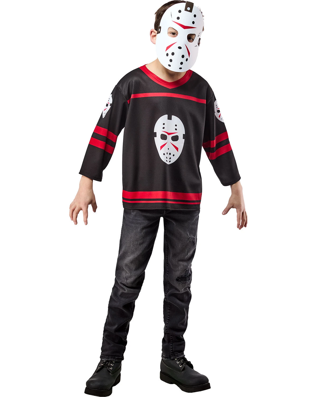 Boys' Friday The 13th Jason Voorhees Costume Top With Mask 1 Boys' Friday The 13th Jason Voorhees Costume Top With Mask