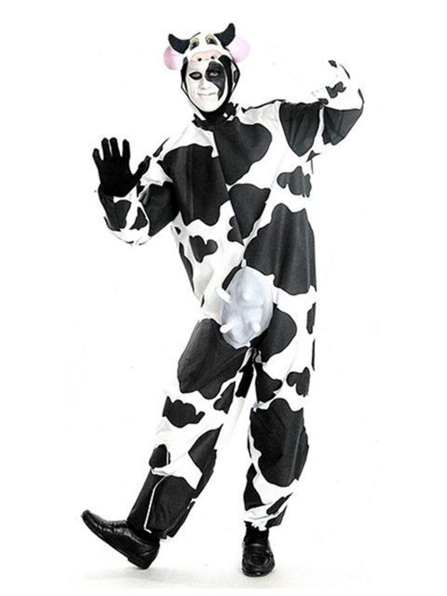 Adult Black And White Comical Cow Costume 1 Adult Black And White Comical Cow Costume
