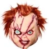 Men's Bride Of Chucky Overhead Latex Chucky Mask With Hair And Stitches