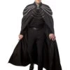 Adult Black Full Length Renaissance Cape With Chain Accents