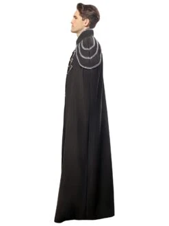 Adult Black Full Length Renaissance Cape With Chain Accents -Costume Supercenter Store 2000722 4