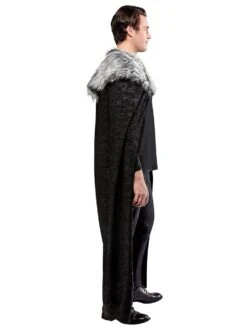 Adult Black Full Length Cape With Faux Fur Collar 6 Adult Black Full Length Cape With Faux Fur Collar -Costume Supercenter Store 2000724 3
