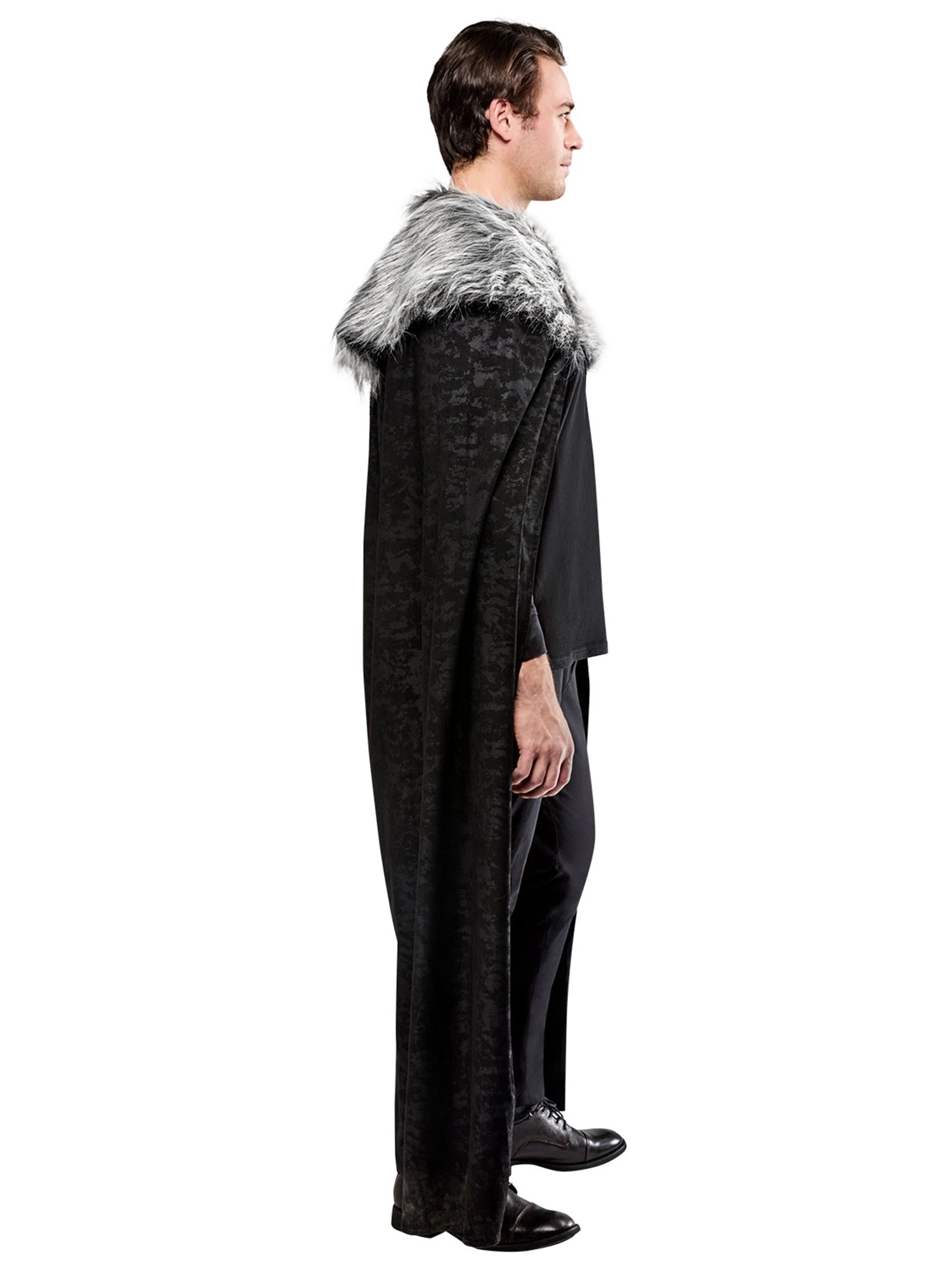 Adult Black Full Length Cape With Faux Fur Collar 3 Adult Black Full Length Cape With Faux Fur Collar - Image 3