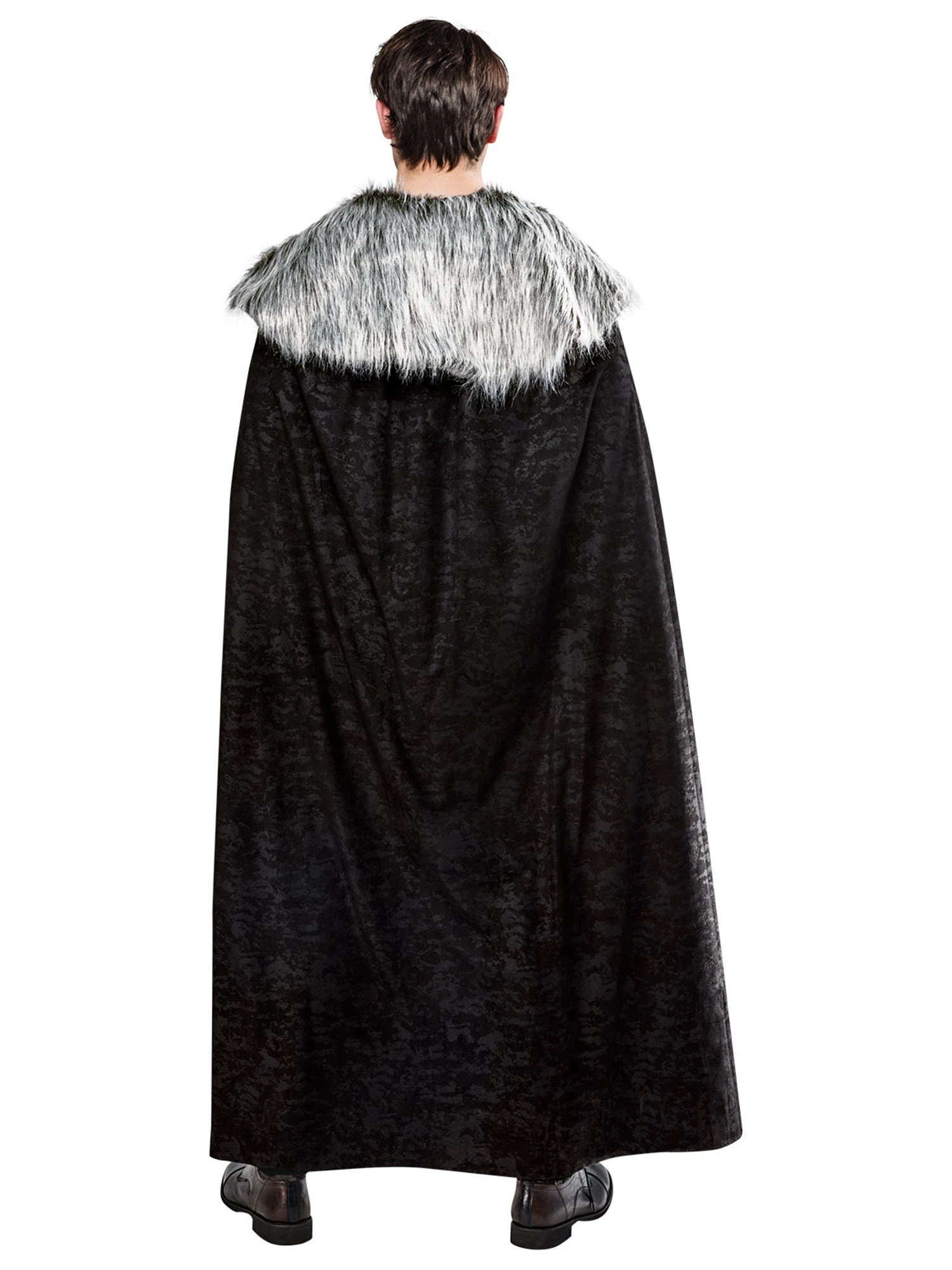 Adult Black Full Length Cape With Faux Fur Collar 4 Adult Black Full Length Cape With Faux Fur Collar - Image 4
