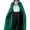 Adult Green Full Length Hooded Renaissance Cloak