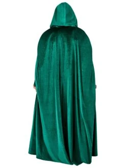 Adult Green Full Length Hooded Renaissance Cloak 6 Adult Green Full Length Hooded Renaissance Cloak -Costume Supercenter Store 2000725 3