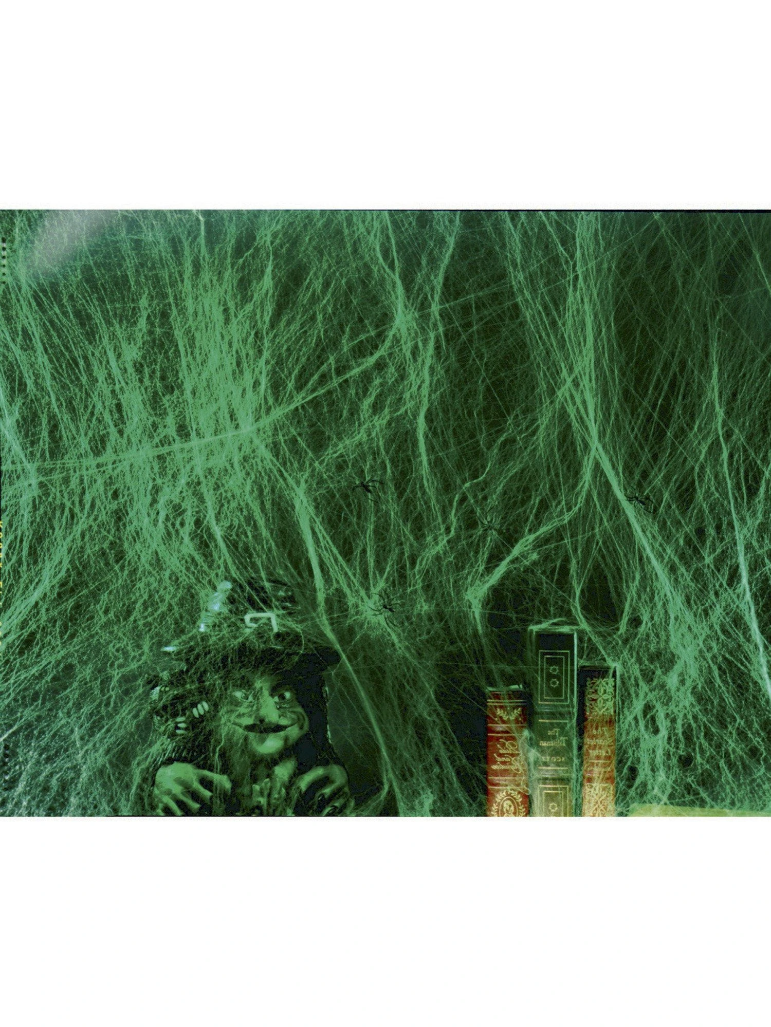 Giant Green Glow Super Spiderweb With Spiders - 60 Grams 1 Giant Green Glow Super Spiderweb With Spiders - 60 Grams