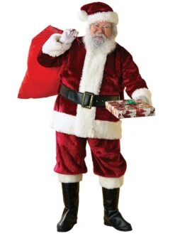 Adult Standard Size Crimson Regency Plush Santa Suit
