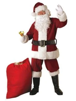 Adult Crimson Regal Plush Santa Suit