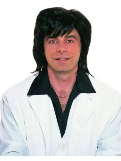 Men's Black 1970's Shag Wig