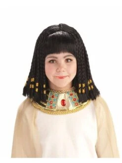 Girls' Black Queen Of The Nile Cleopatra Wig
