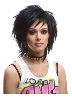Adult Unisex 80's Black Wig
