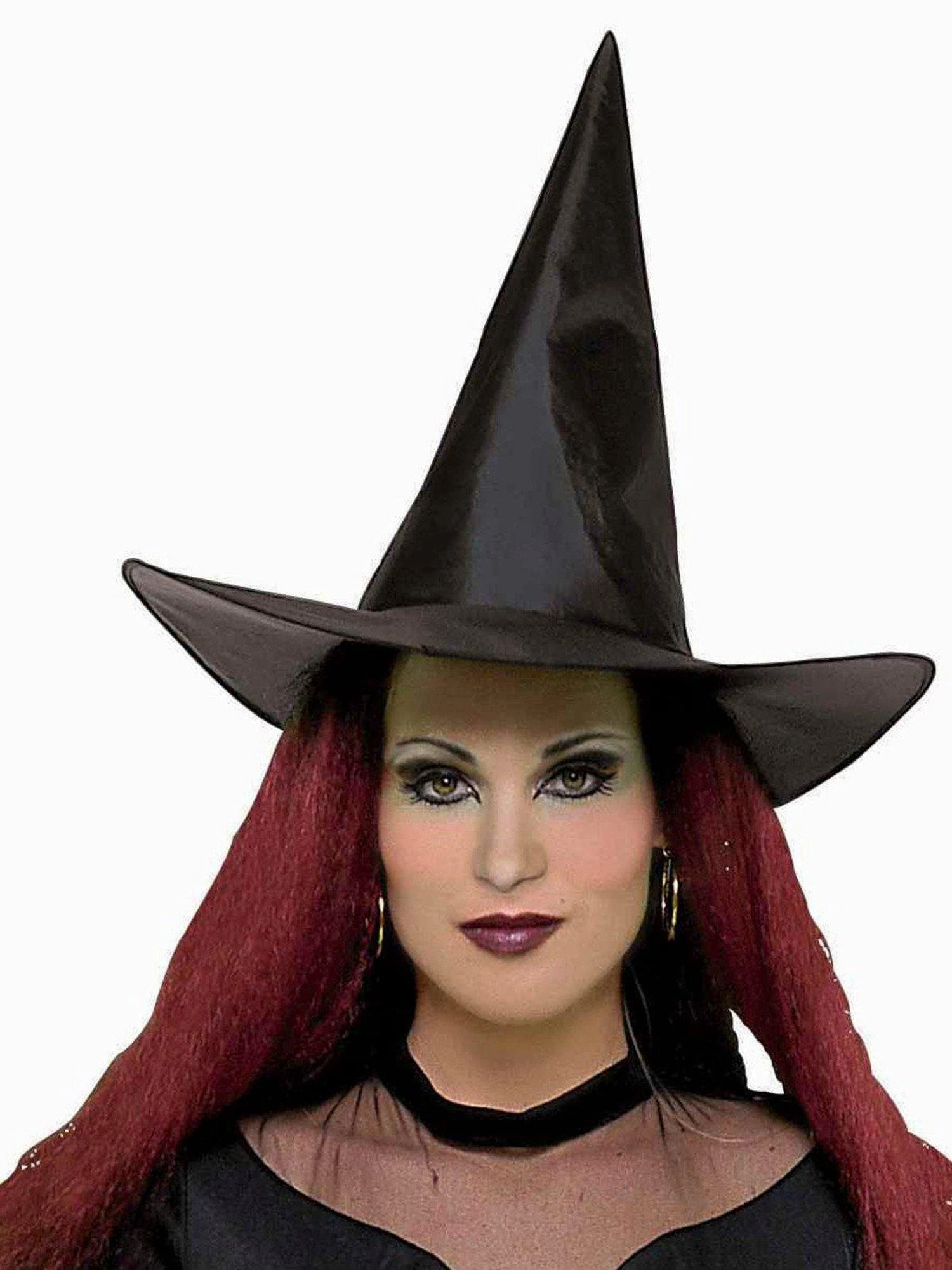 Adult Black Satin Classic Witch Hat 1 Adult Black Satin Classic Witch Hat