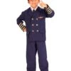 Kids' Blue And Gold Junior Airline Pilot Costume