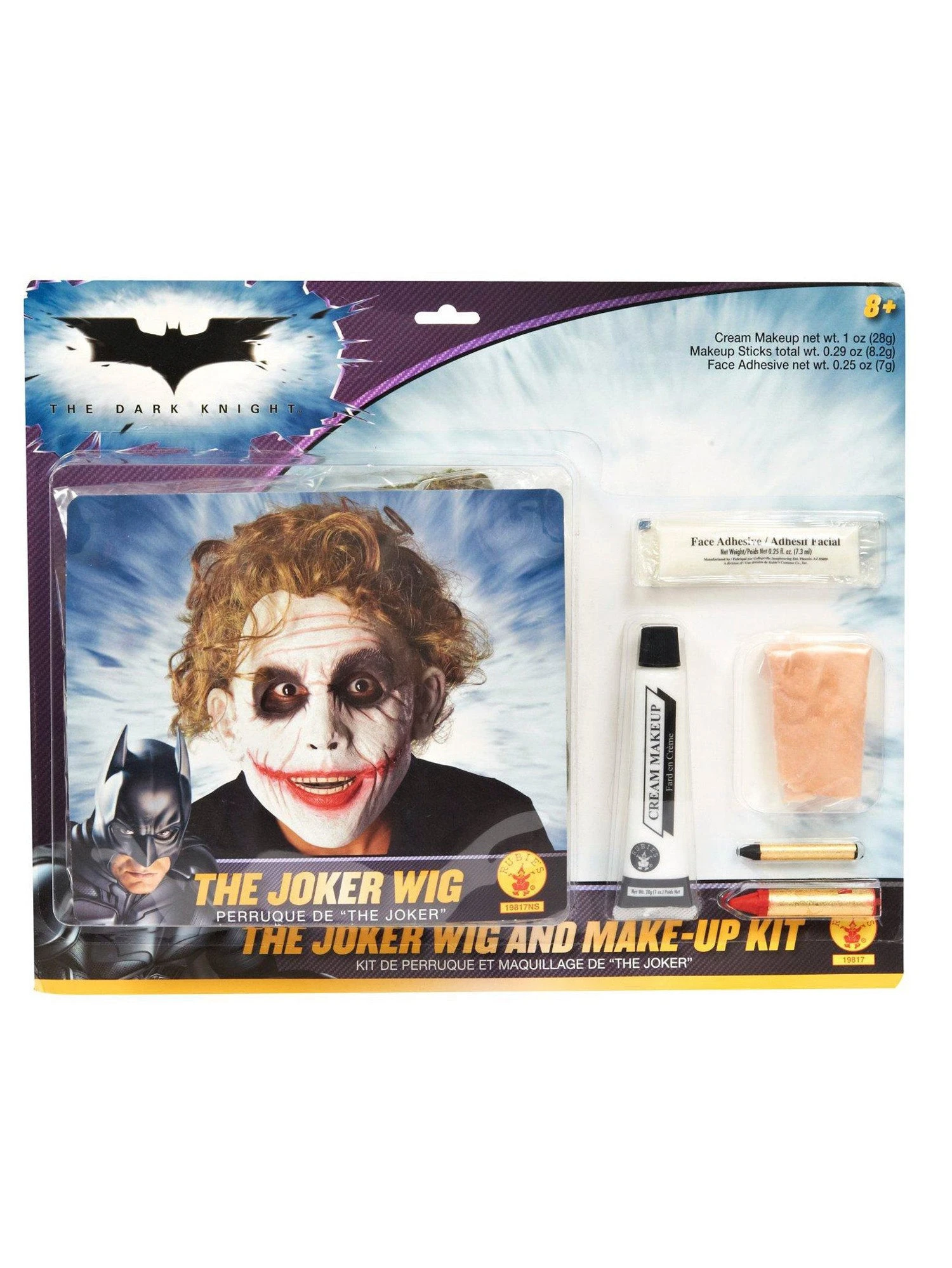 Men's The Dark Knight Joker Wig And Makeup Accessory Set 1 Men's The Dark Knight Joker Wig And Makeup Accessory Set