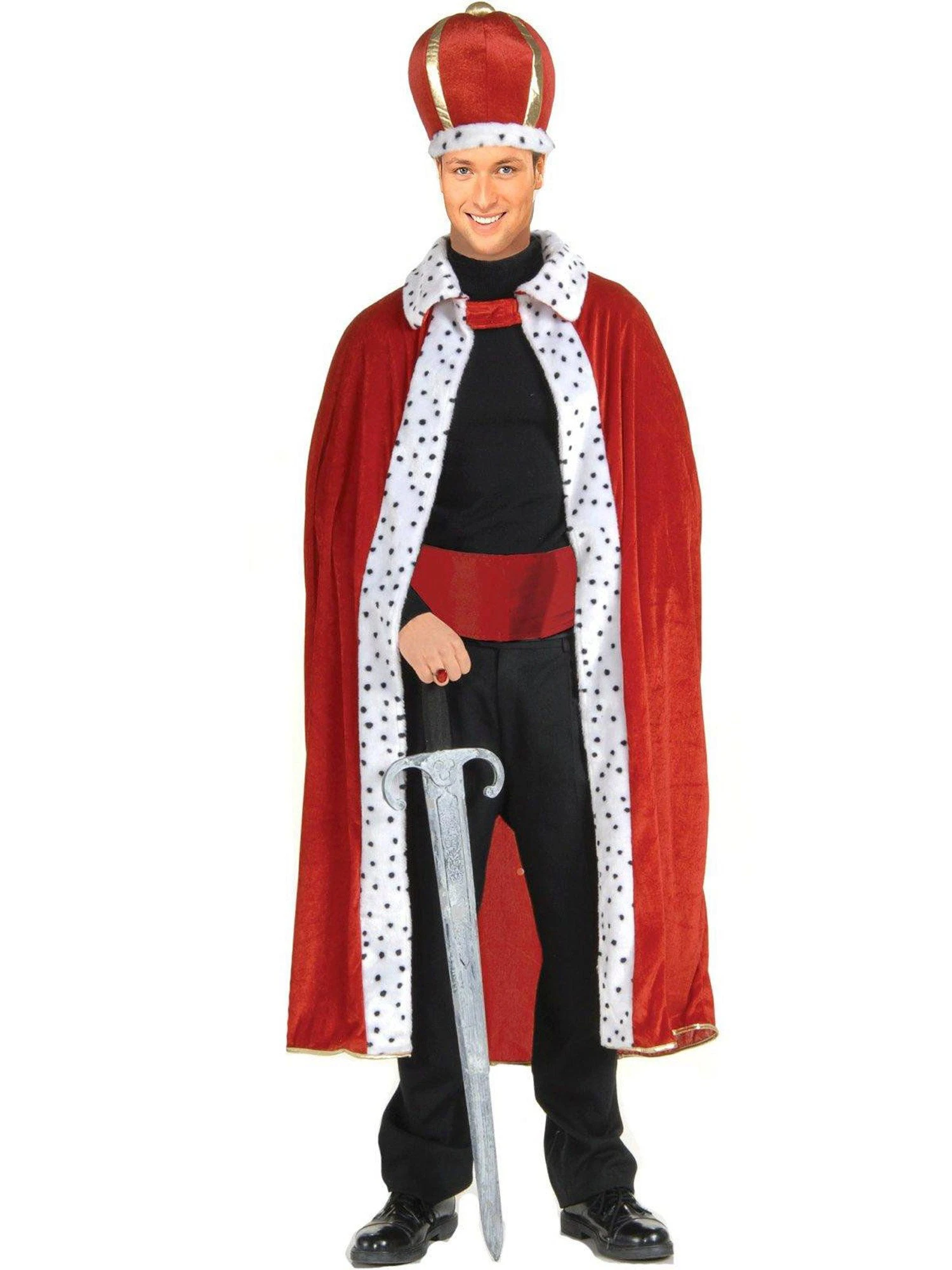 Men's Royal Red King Cape And Crown Set 1 Men's Royal Red King Cape And Crown Set