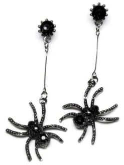 Black Spider Earrings
