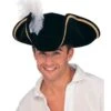 Adult Black Buccaneer Tricorn Hat