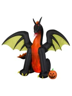 9 Foot Animated Fire & Ice Dragon Light Up Halloween Inflatable Lawn Decoration