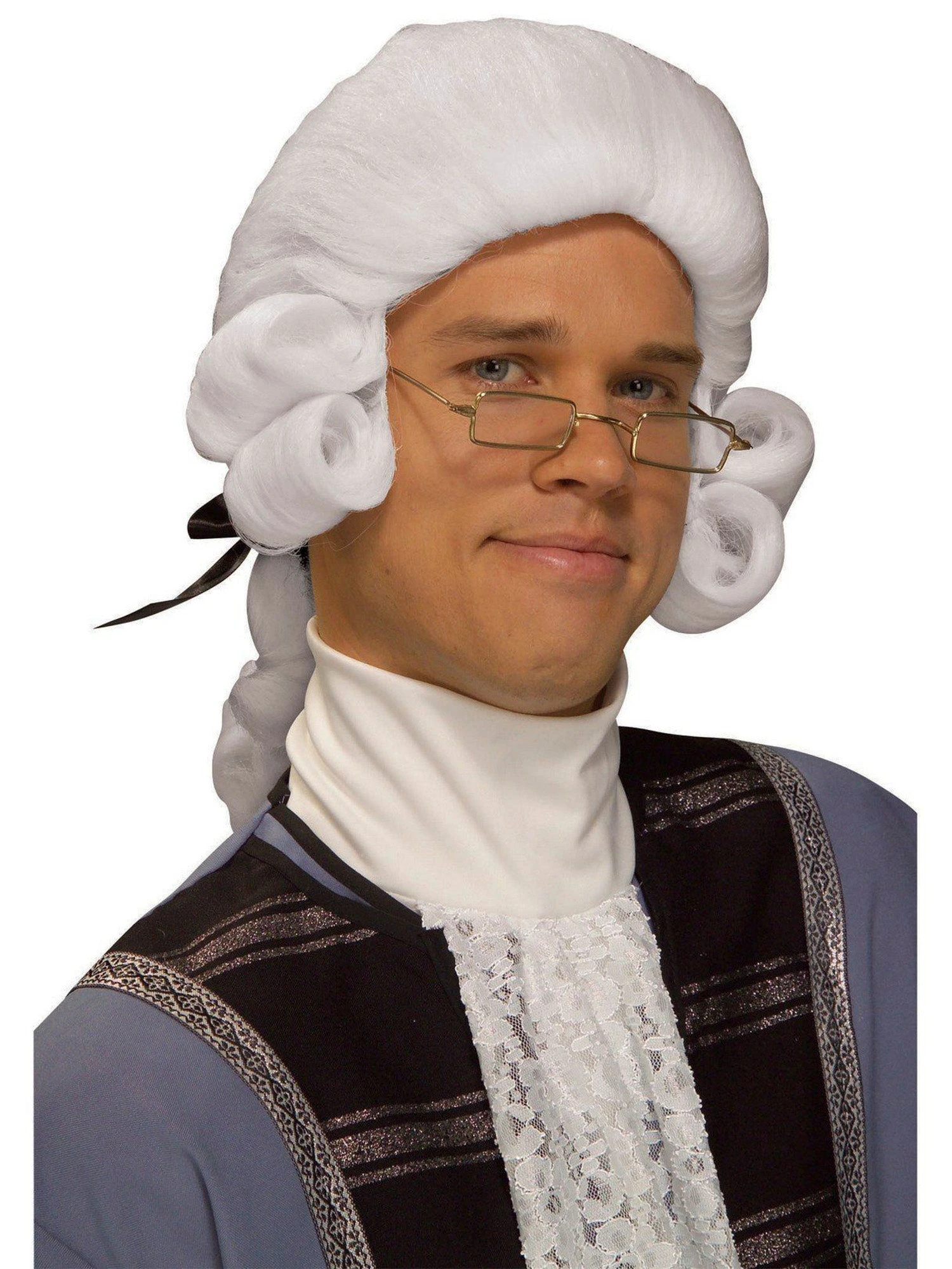 Men's White Colonial Wig 1 Men's White Colonial Wig