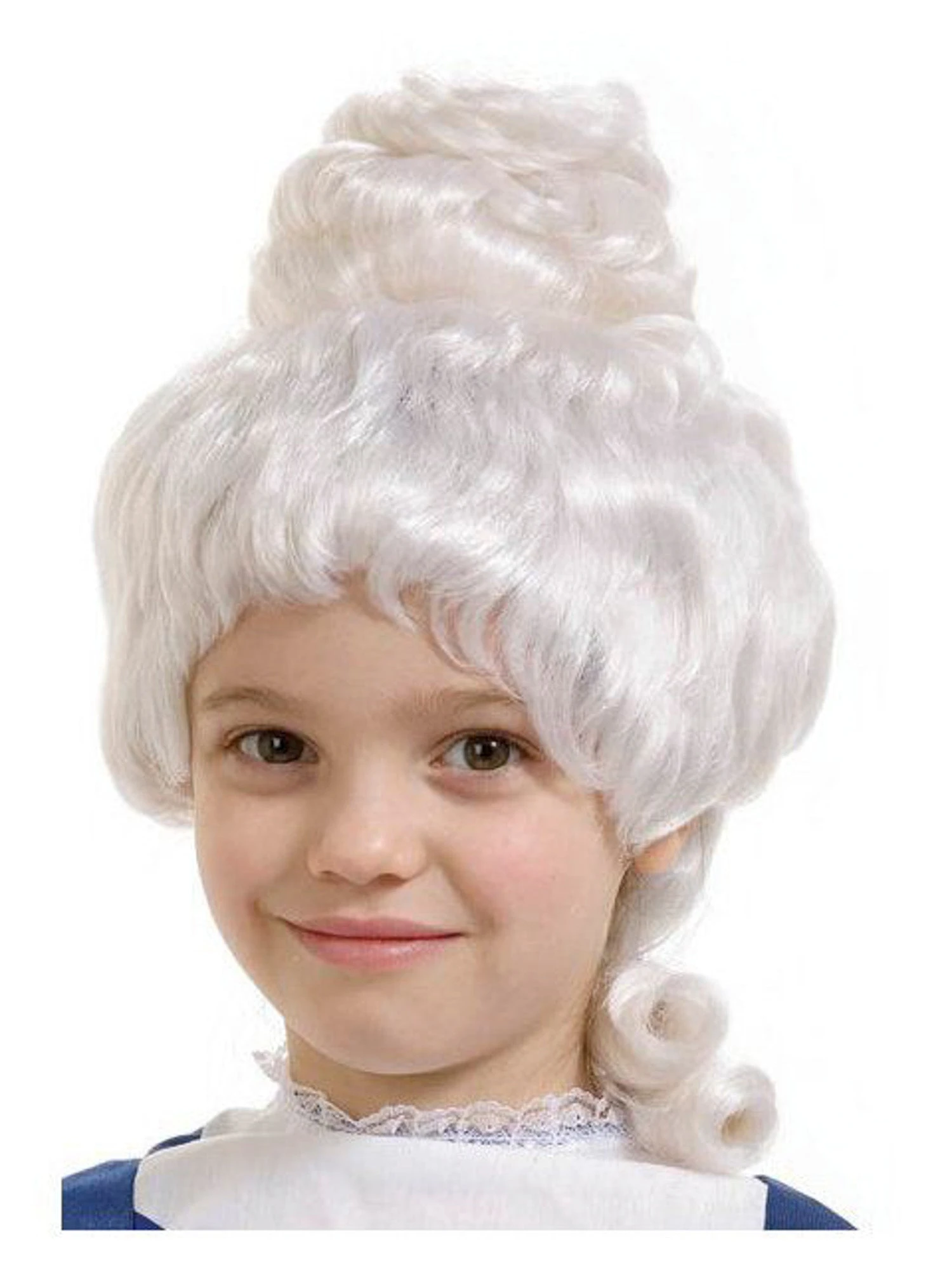 Girls' White Colonial Wig 1 Girls' White Colonial Wig