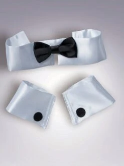 Adult Fancy Tux Style Collar, Bowtie And Wrist Cuff Set
