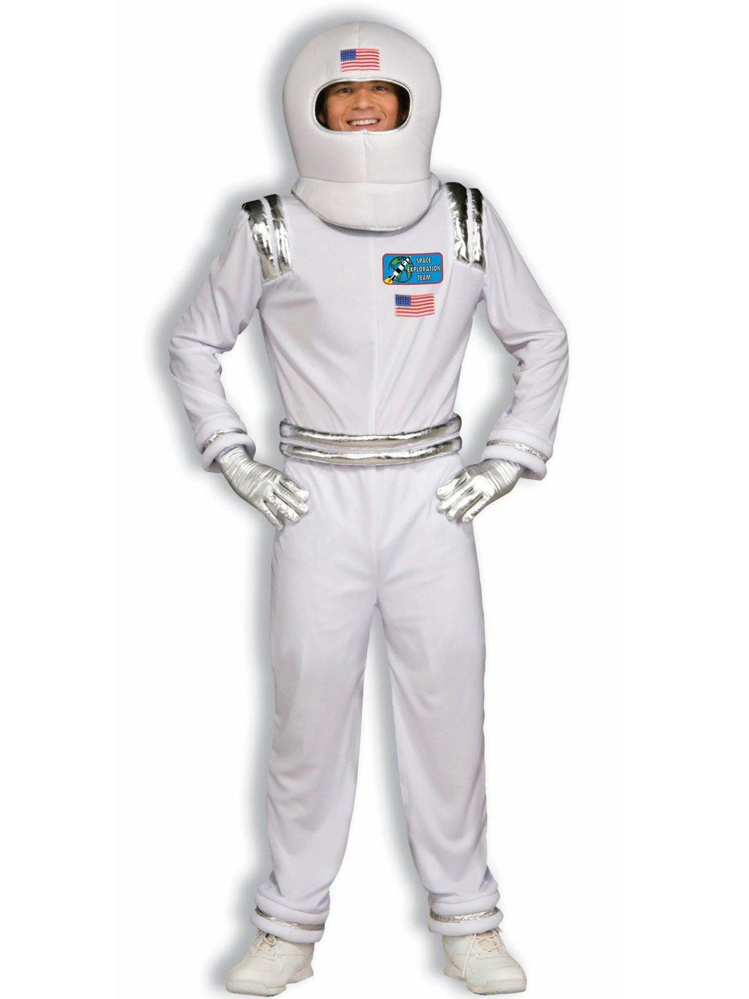 Adult Space Explorer Astronaut Jumpsuit And Headpiece 1 Adult Space Explorer Astronaut Jumpsuit And Headpiece