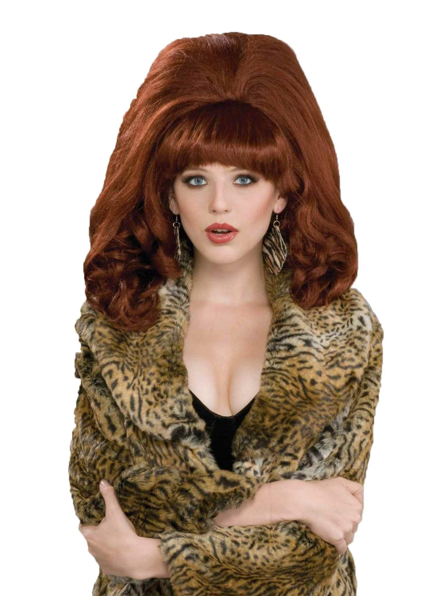 Women's Big Red Teased 1960's Wig 1 Women's Big Red Teased 1960's Wig