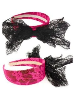 80's Lace Headband With Bow