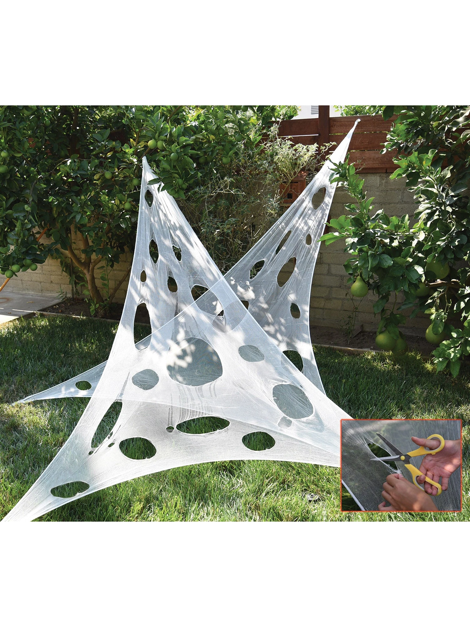 16 Foot White Customizable Elastic Spider Web Yard Decoration 1 16 Foot White Customizable Elastic Spider Web Yard Decoration