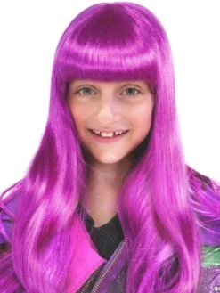 Long Purple Neon Wig