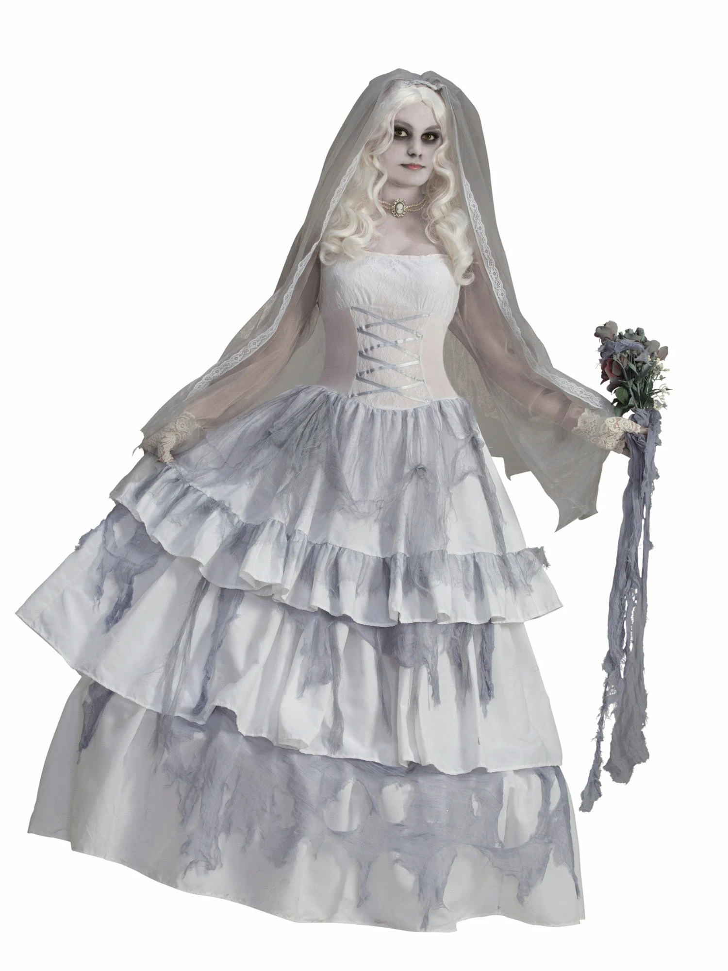 Womens Victorian Bride Costume Deluxe 1 Womens Victorian Bride Costume Deluxe