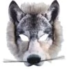 Adult Realistic Plush Wolf Half Mask