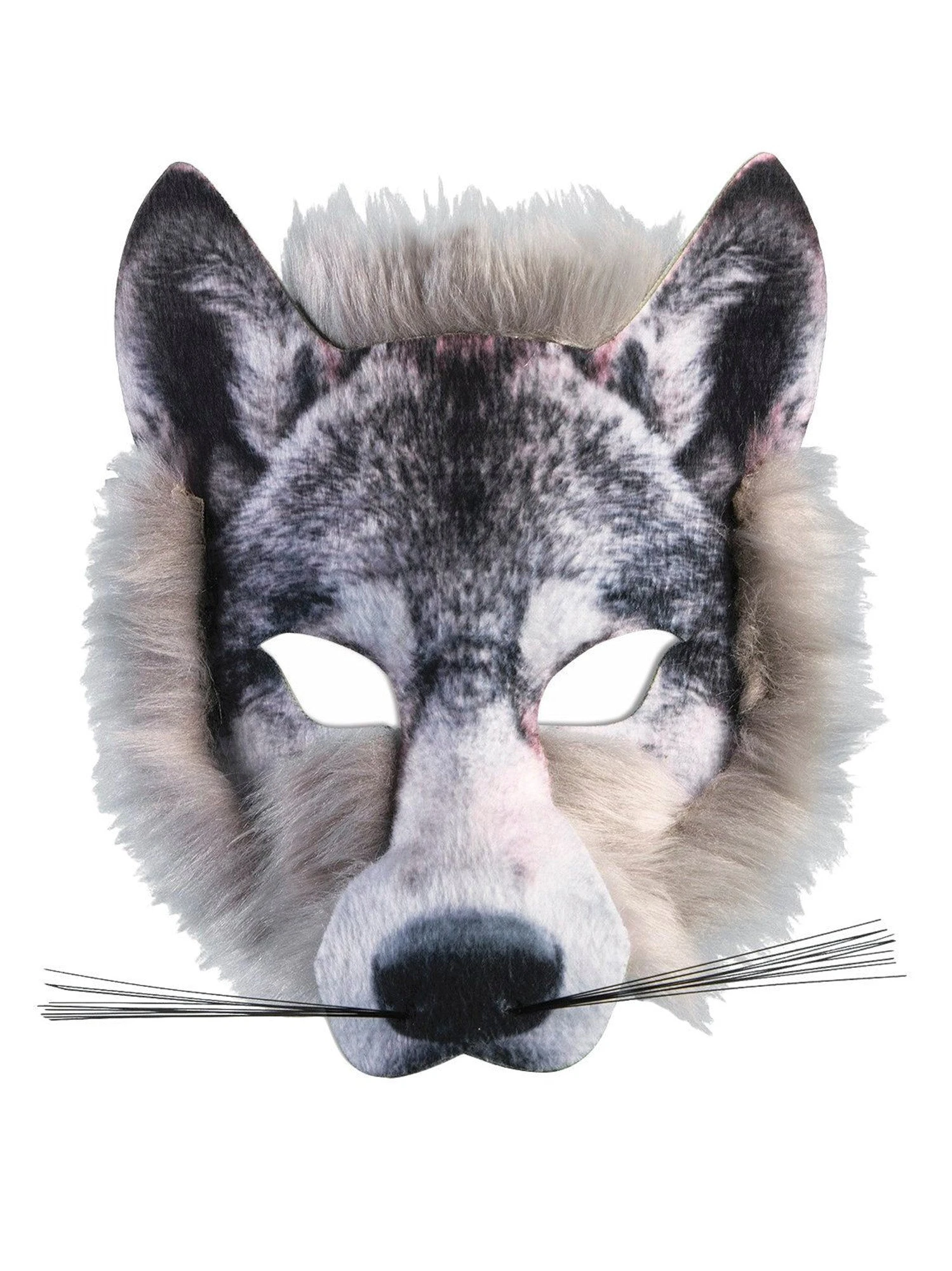 Adult Realistic Plush Wolf Half Mask 1 Adult Realistic Plush Wolf Half Mask