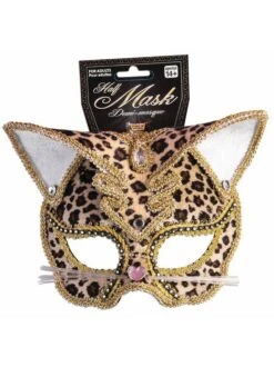 Adult Leopard Print Cat Masquerade Mask