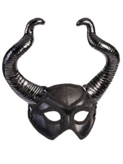 Adult Elegant Black Faun Masquerade Mask