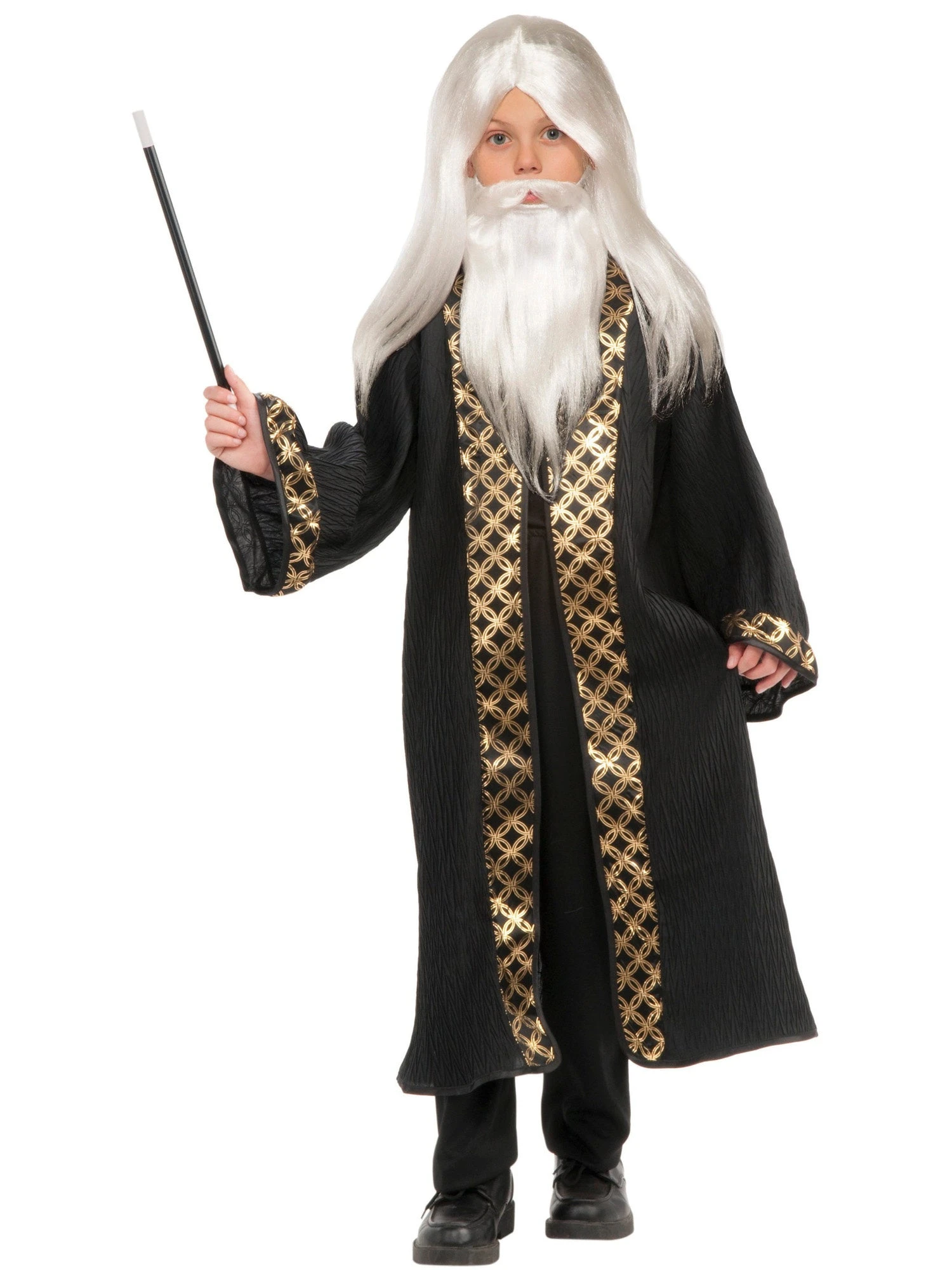 Boys' White Wizard Wig And Beard Set 1 Boys' White Wizard Wig And Beard Set