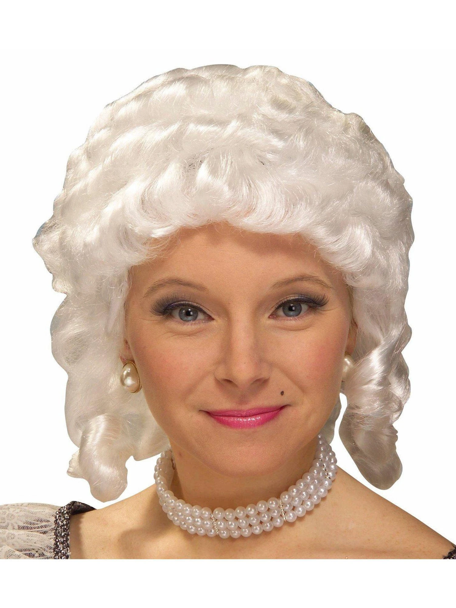 Women's White Colonial Wig 1 Women's White Colonial Wig