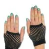 Women's Short Black Mesh Fingerless Gloves