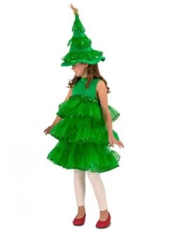 Glittery Christmas Tree Girl Costume