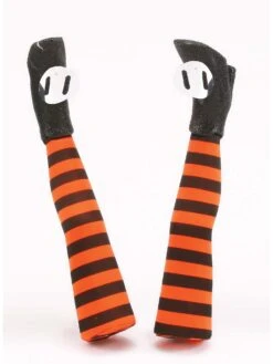 13-inch Orange Stripe Wicked Witch Legs Decoration