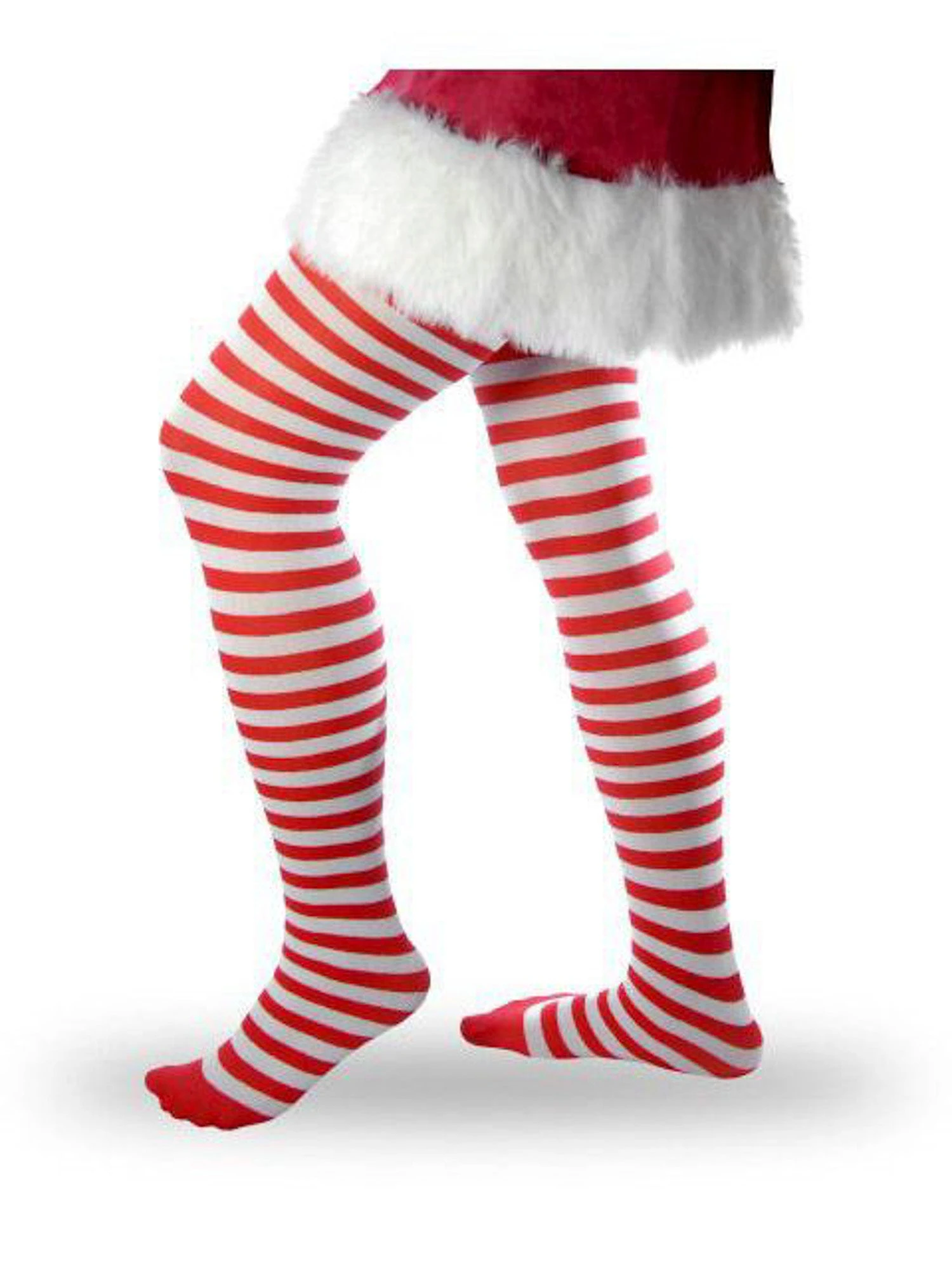 Adult Red And White Rag Doll Striped Tights 1 Adult Red And White Rag Doll Striped Tights