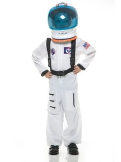 Boys Deluxe White Nasa Junior Astronaut Suit Costume