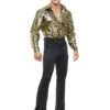 Men's Gold Leopard Disco Shirt