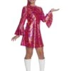 Fuchsia Swirl Disco Diva Costume For Girls