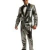 Disco Ball Silver Tuxedo Set With Pants